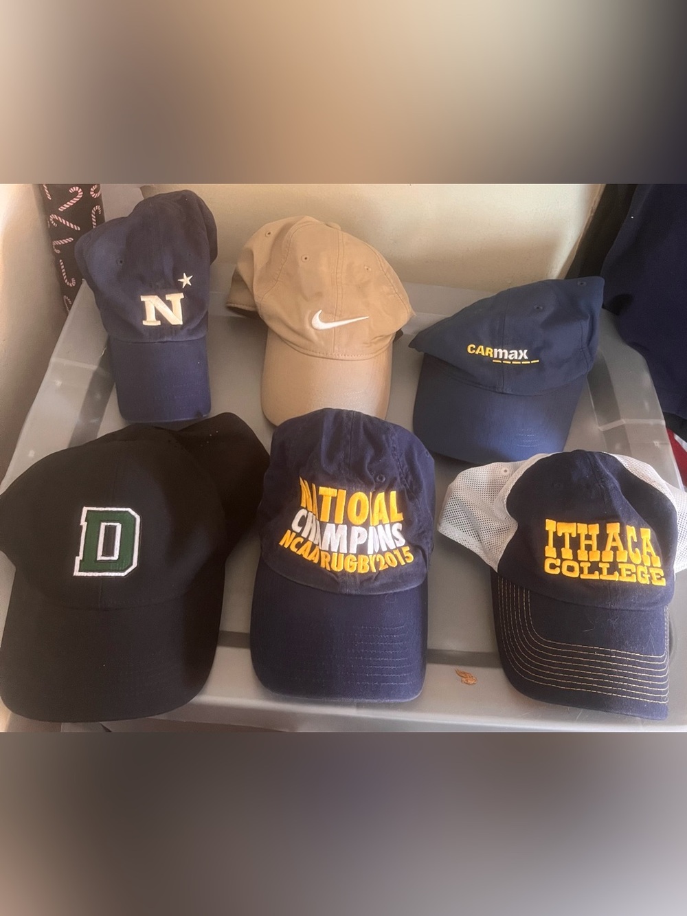 6 nike adjustable hat bundle b2 ithaca college quinnipac rugby champions promo